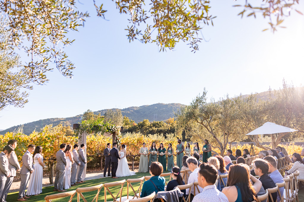 side angle of the wedding ceremony at MOHI Ranch