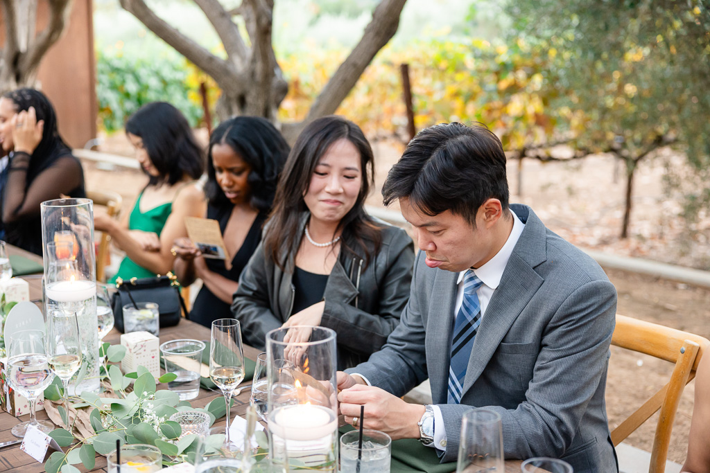 guest reactions to bride and groom’s gifts