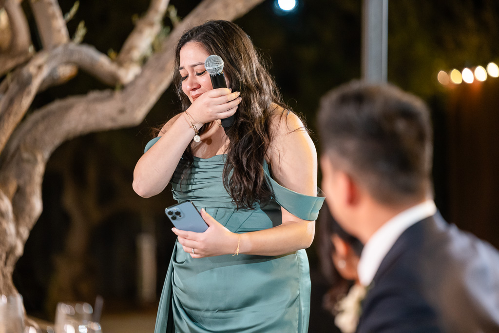 bridesmaid giving a speech