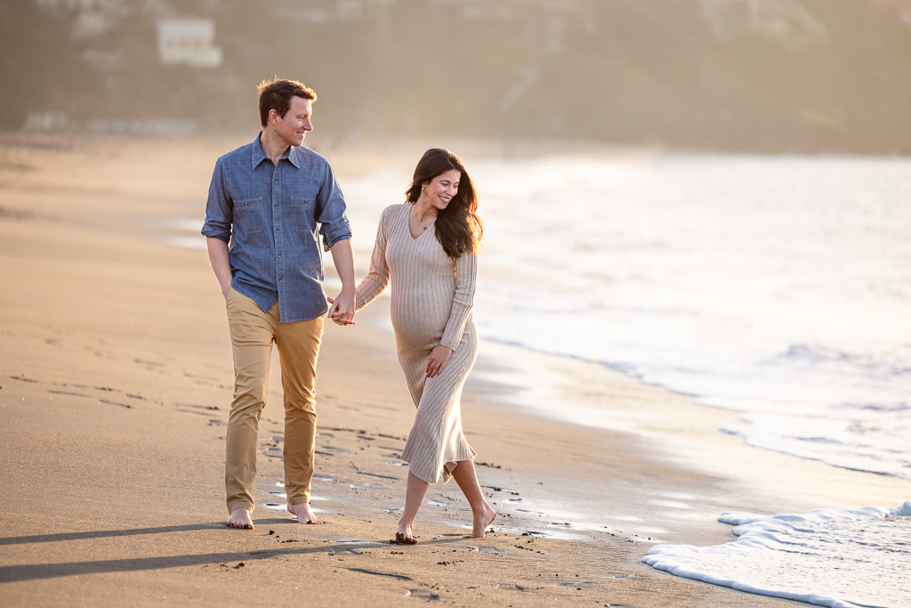 sunset maternity photos at Baker Beach
