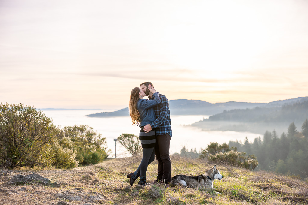engagement photos at Windy Hill Open Space Preserve