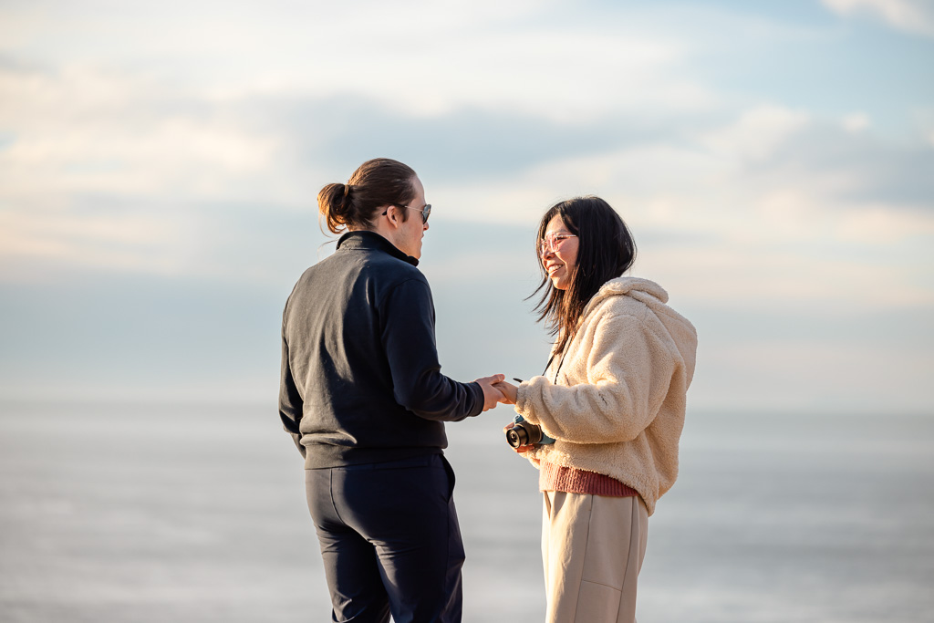 engagement by the ocean