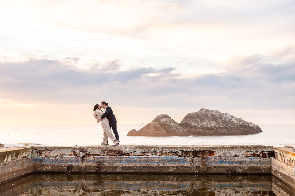 a kiss along the water
