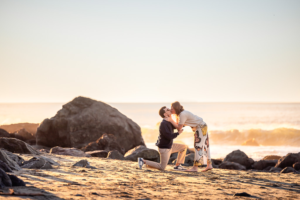 marriage proposal at Mile Rock Beach in San Francisco