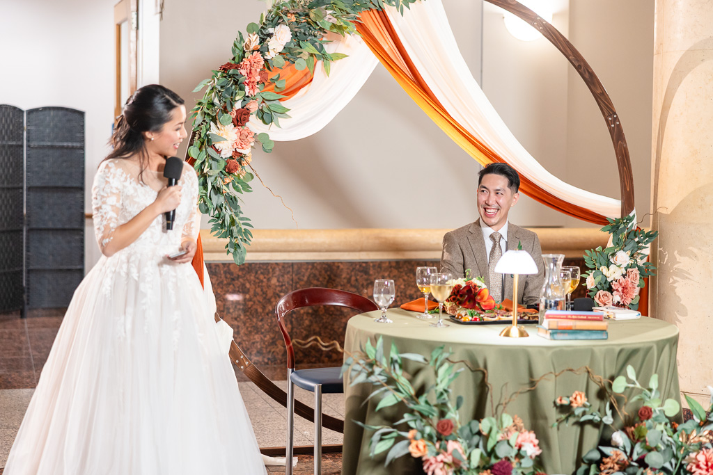 the bride giving an extremely well-written speech