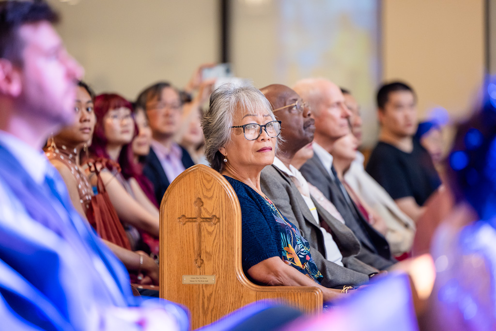 wedding guest at church