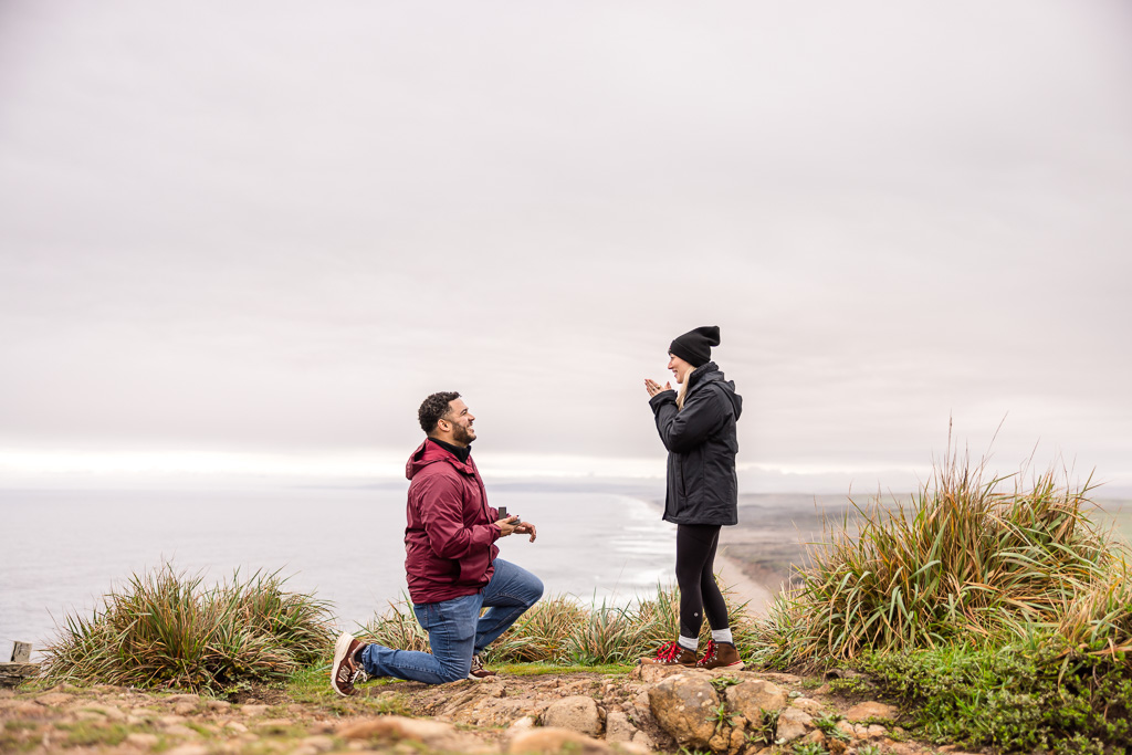 ocean overlook proposal on top of a cliff