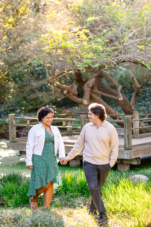 SF Botanical Gardens Moon Viewing Garden engagement photo shoot