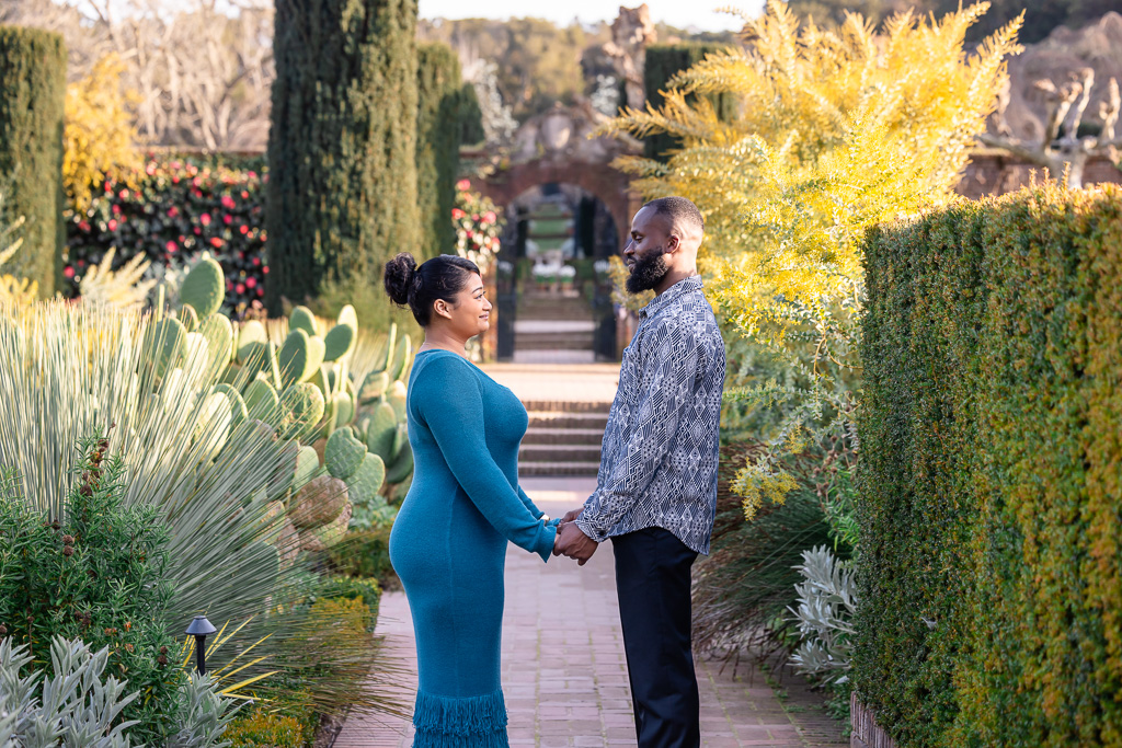 Woodside garden engagement photos