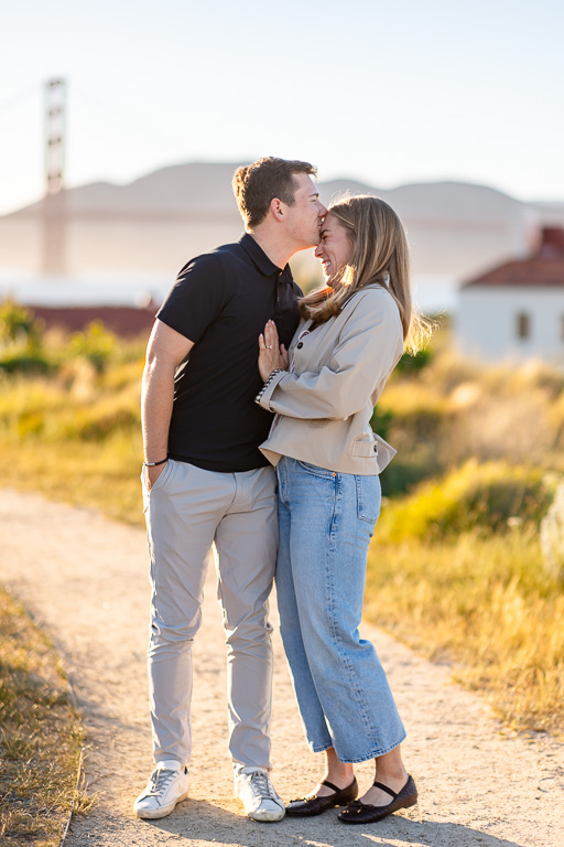 a kiss on the forehead