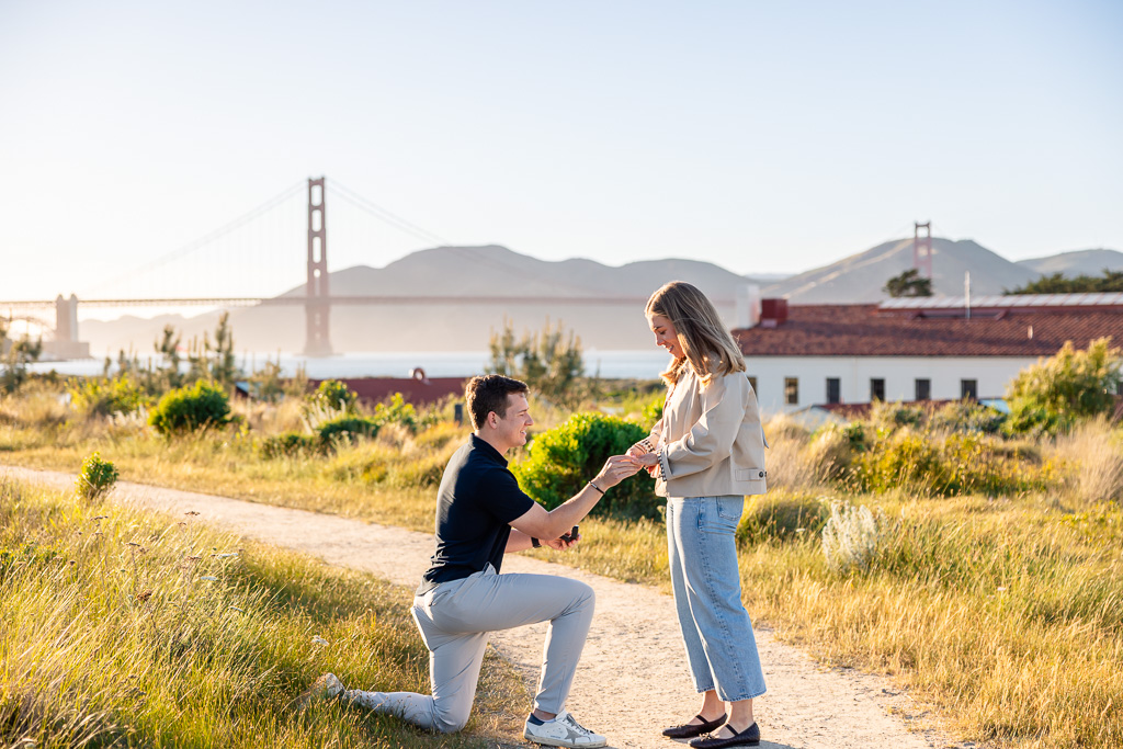 Marriage proposal at the Presidio Veterans Overlook