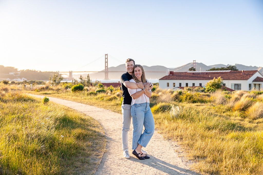 Presidio engagement photos with the Golden Gate Bridge