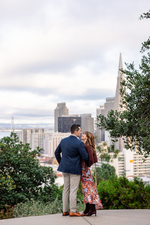 a close moment between a couple in San Francisco
