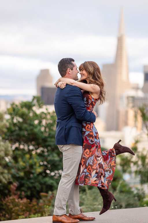 picking her up for a photo