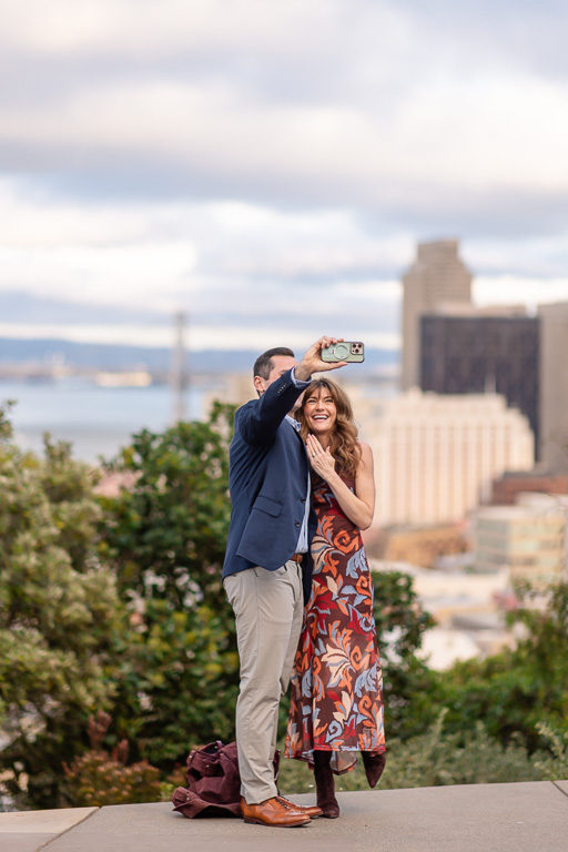 taking a selfie at a beautiful urban viewpoint in San Francisco