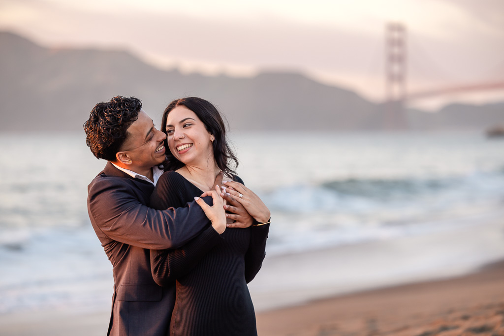 couple portraits at Baker Beach