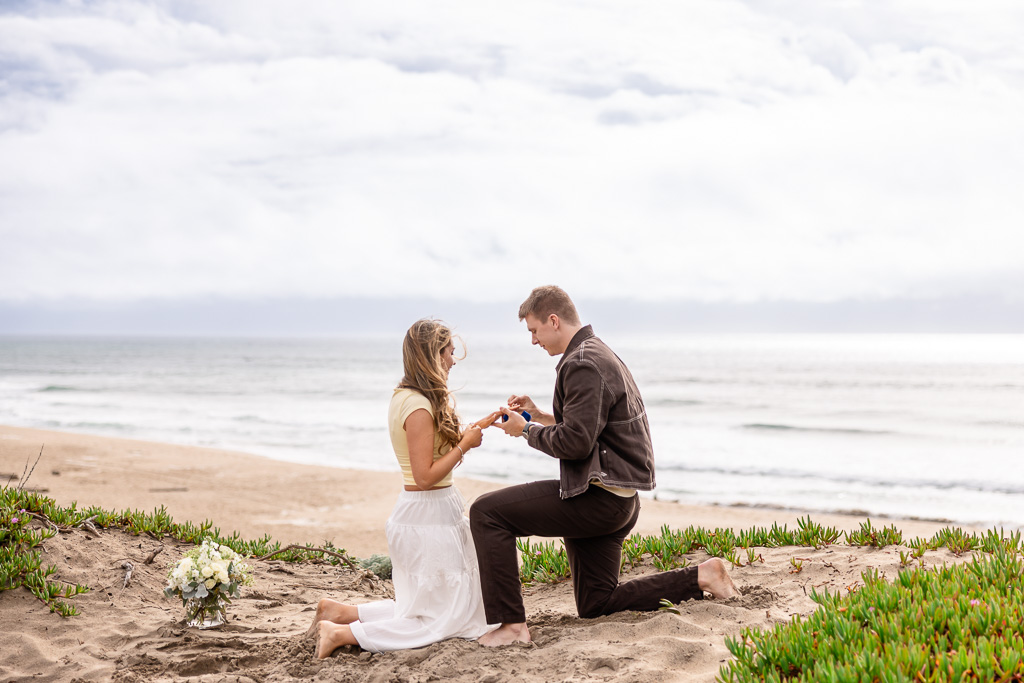 both kneeling for marriage proposal