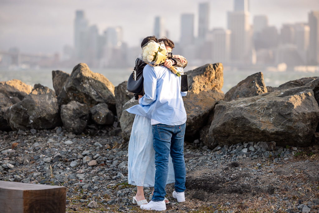 hug after she said yes