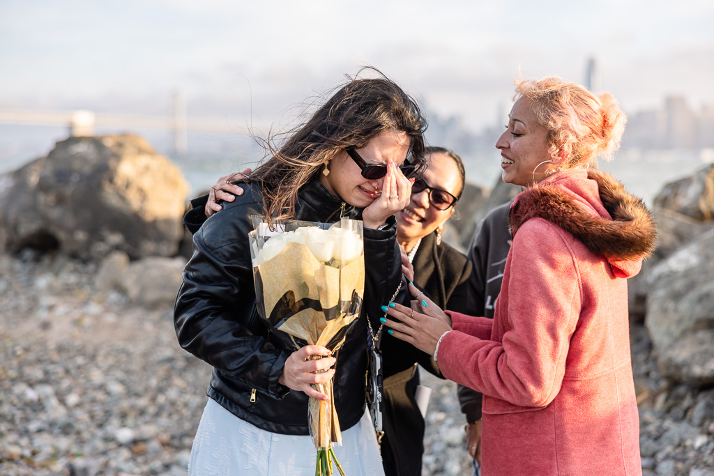 emotions, crying, and congratulations from family