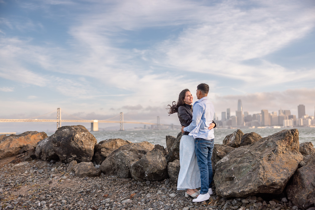 sunset couple photos at Treasure Island
