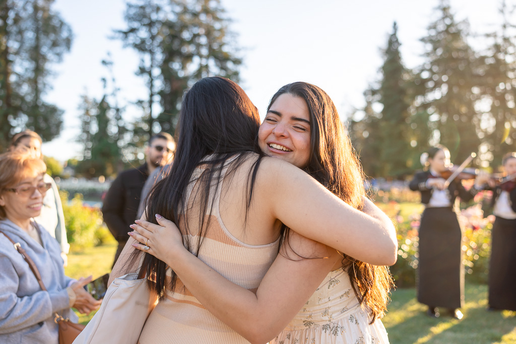 hugging a friend