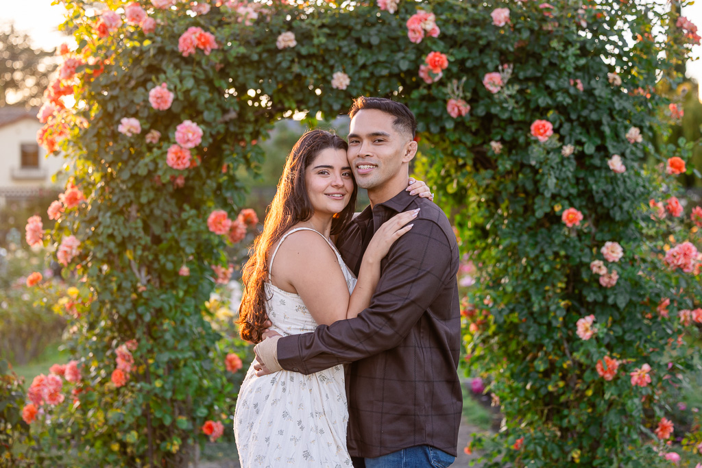 San Jose Municipal Rose Garden engagement photos