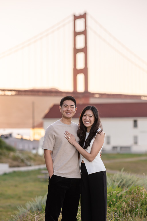 Crissy Field Golden Gate Bridge engagement pic