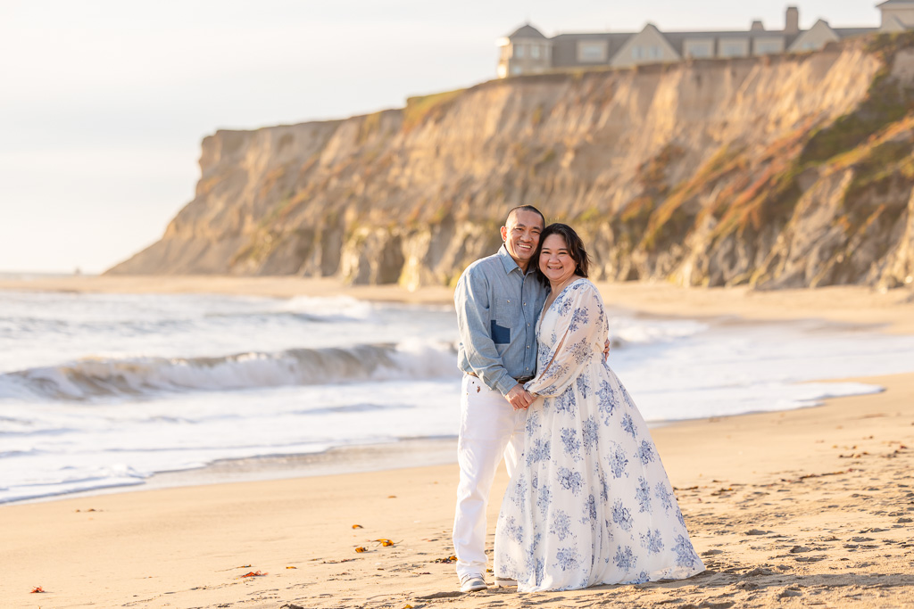 30th anniversary photos on Manhattan Beach in Half Moon Bay
