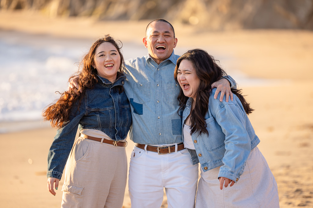 candid moment during family photo shoot