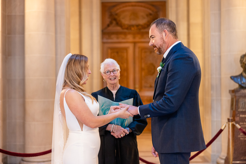 SF City Hall civil ceremony ring exchange