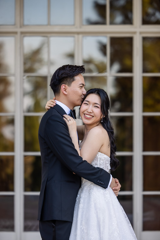 cute wedding day photo of the couple at Montalvo