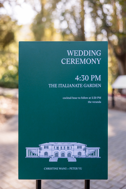 Montalvo Arts Center wedding sign