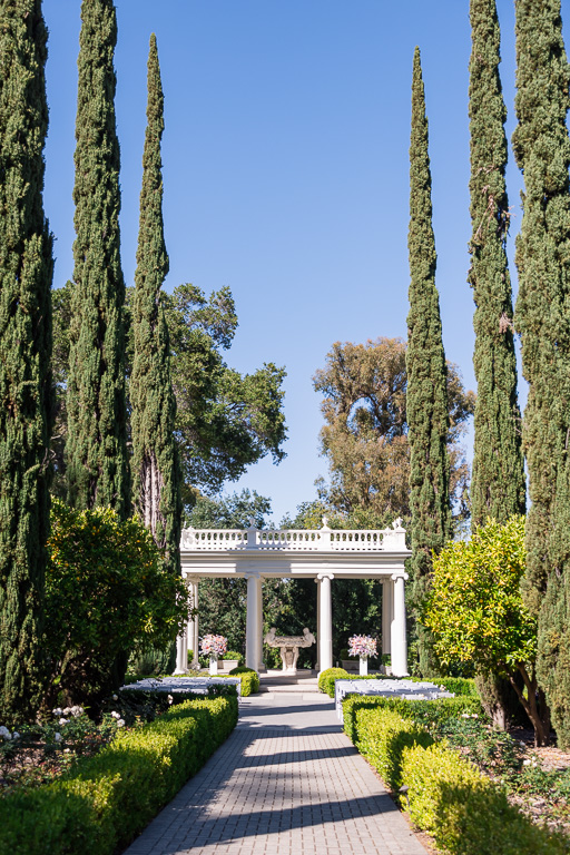 Italian Garden at Montalvo set up and ready for the ceremony