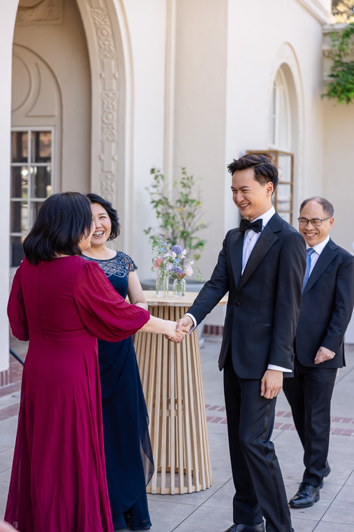 groom greeting some guests