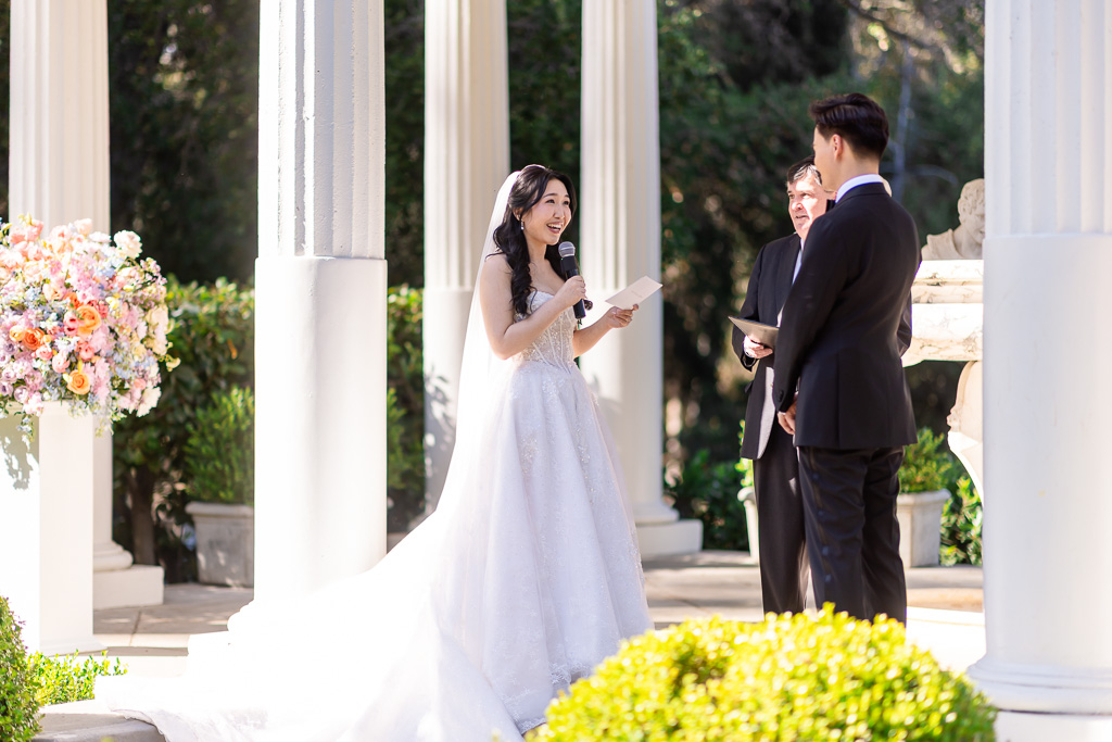 bride delivering her wedding vows
