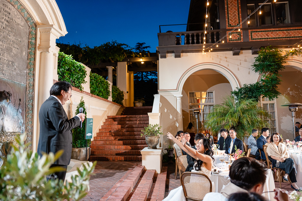 father of the groom giving a wedding speech