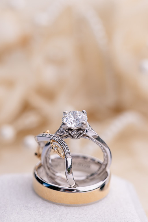 elegant wedding ring close-up macro shot