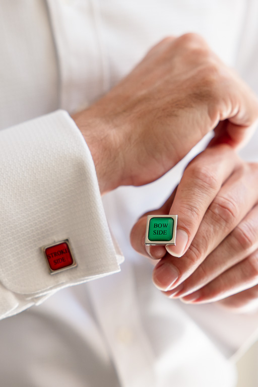 bow side/stroke side rowing cuff links