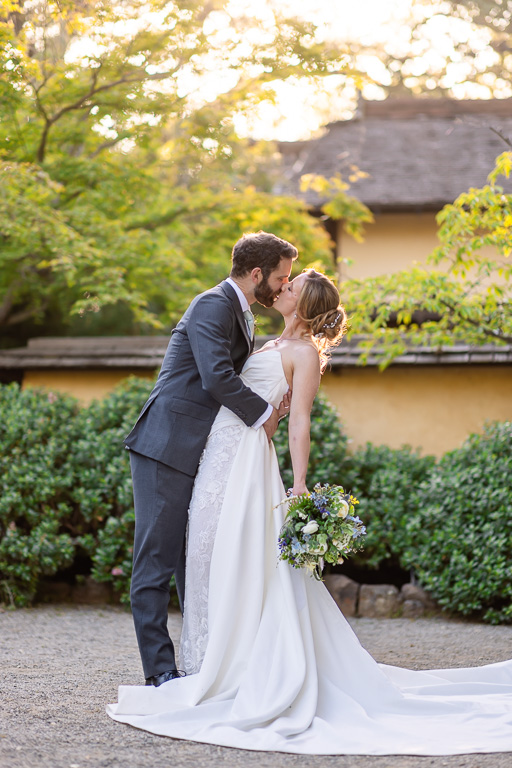 sunset hour newlyweds photo on the wedding day