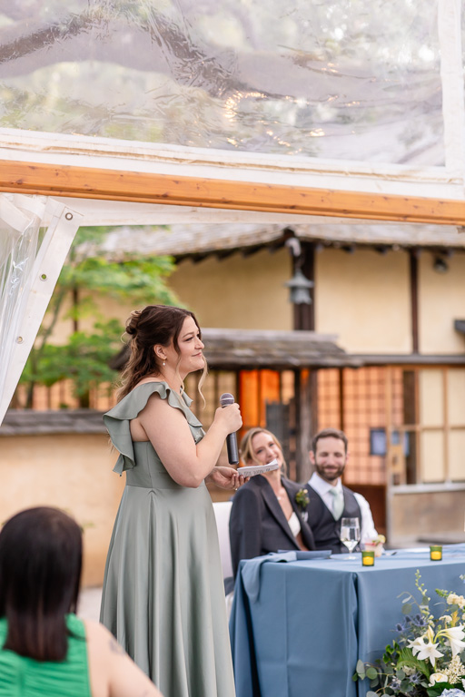 bridesmaid giving a speech
