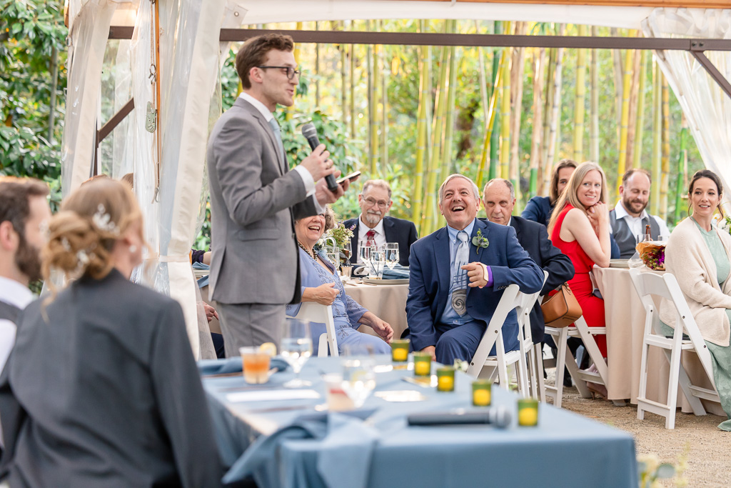 brother of the groom giving a wedding toast