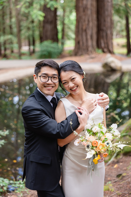 wedding portrait in the redwoods