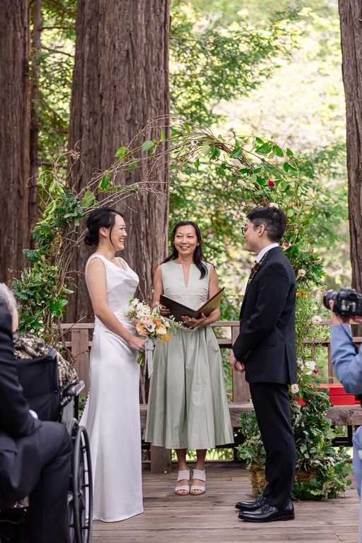 bride and groom sharing a moment during their wedding ceremony