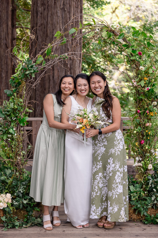bride with her girls