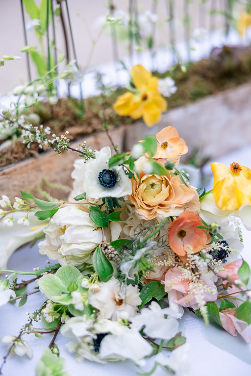 lush bouquet prepared by the mother of the bride
