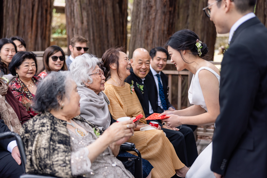 Chinese tea ceremony serving tea to grandparents