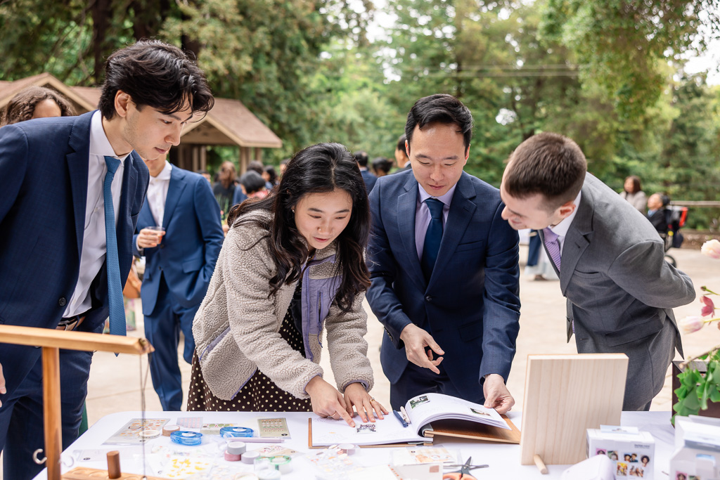 guests signing the wedding guestbook