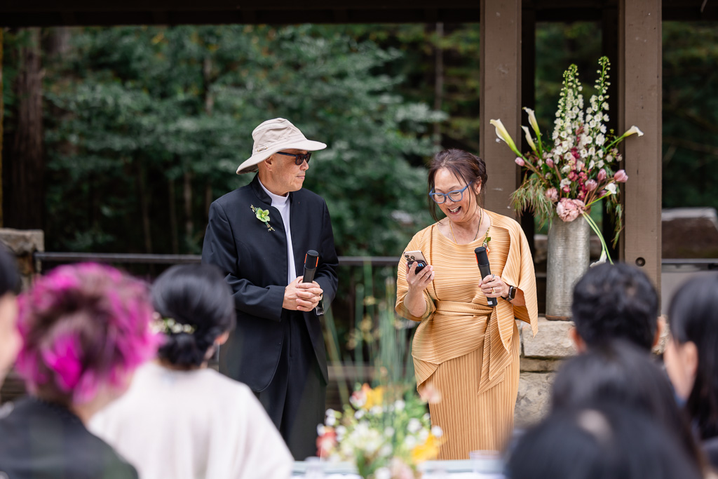 aunt and uncle giving a dinner speech