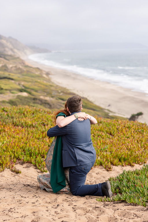 kneeling down hug