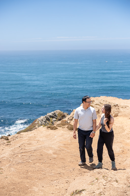 oceanside hiking engagement shoot